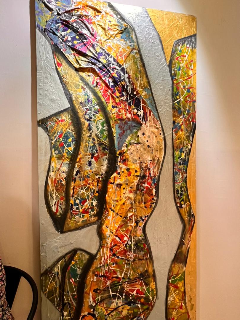 Composition abstraite éclatée façon Pollock aux couleurs vives — Dek Ahmed Moussa